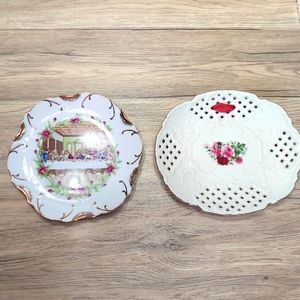 Vintage China Wall Decor Floral  Religious 18c Gold Gift